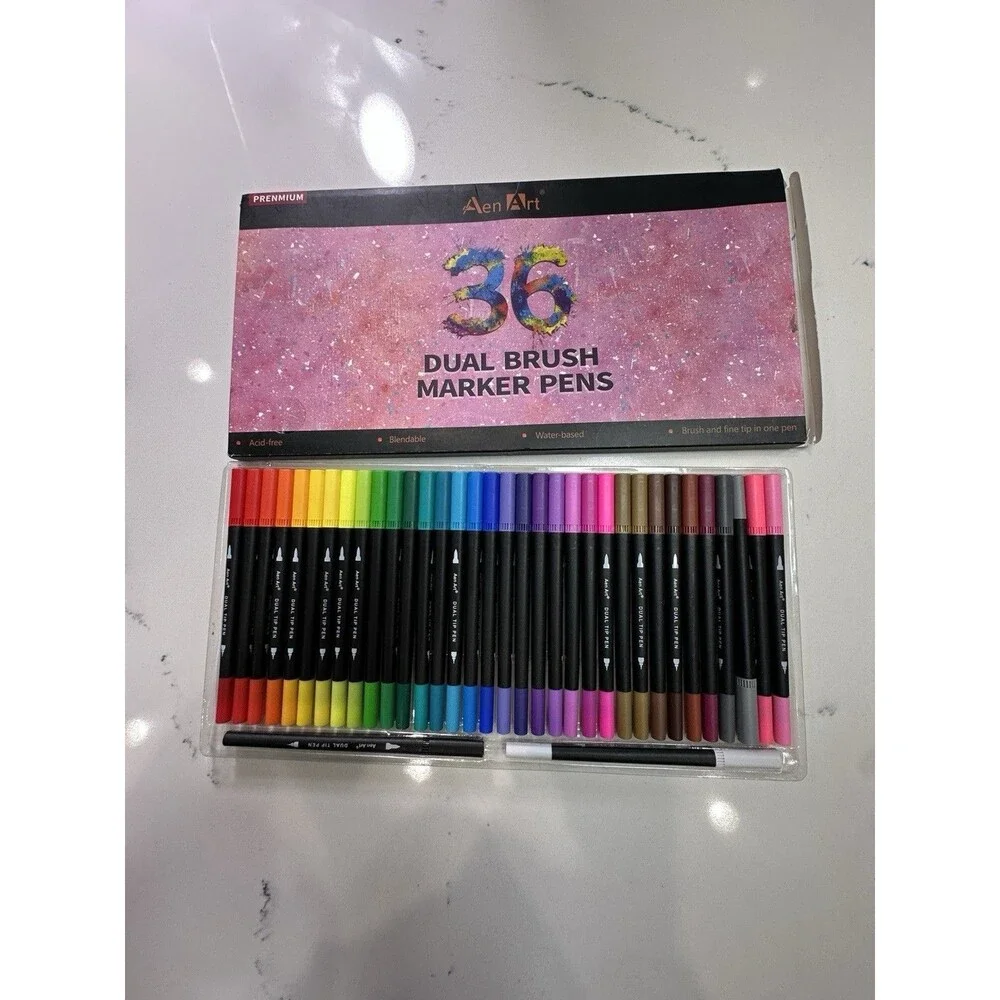 36 Color Set Dual Brush Marker Pens